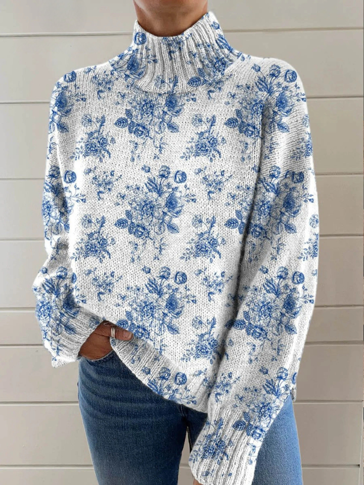 Magdalena™ – A charming floral pattern with an artistic print on a turtleneck