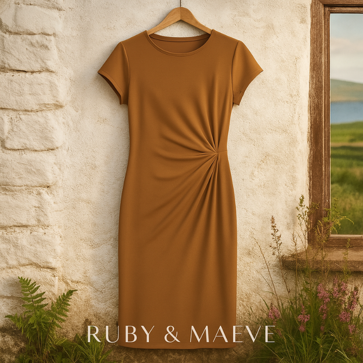 Alicah | Short Sleeve Formal Midi Dress