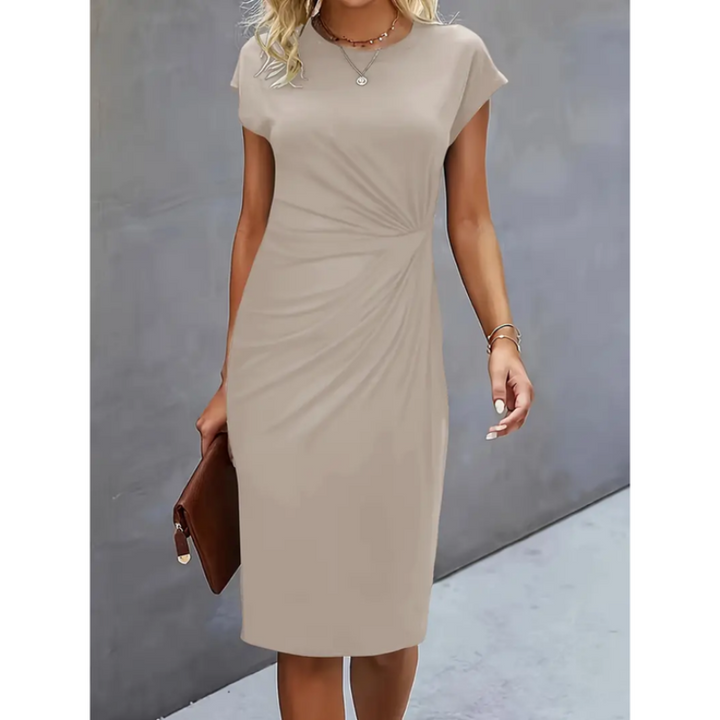 Alicah | Short Sleeve Formal Midi Dress