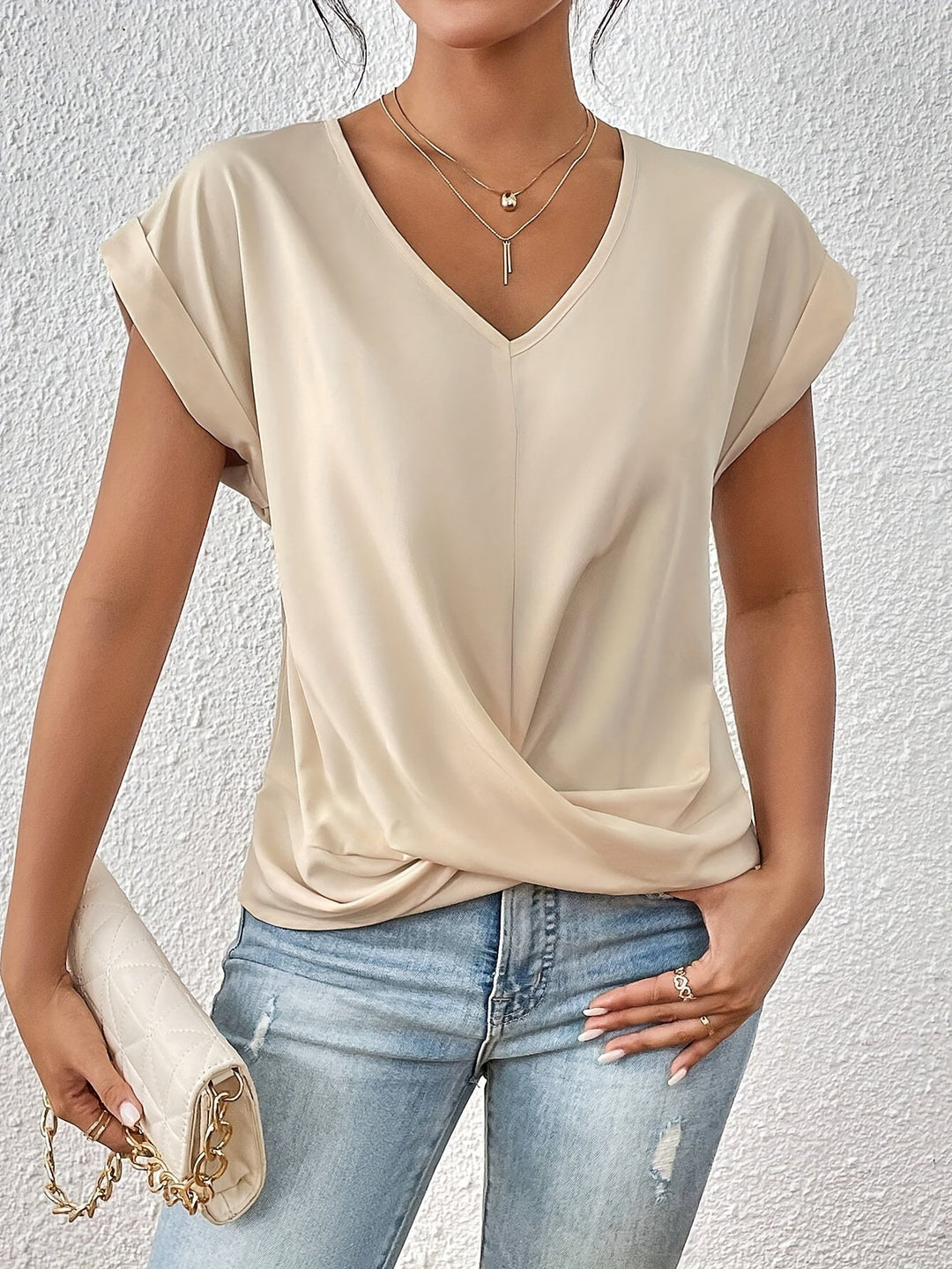 Maia | Twist Front V-Neck Top