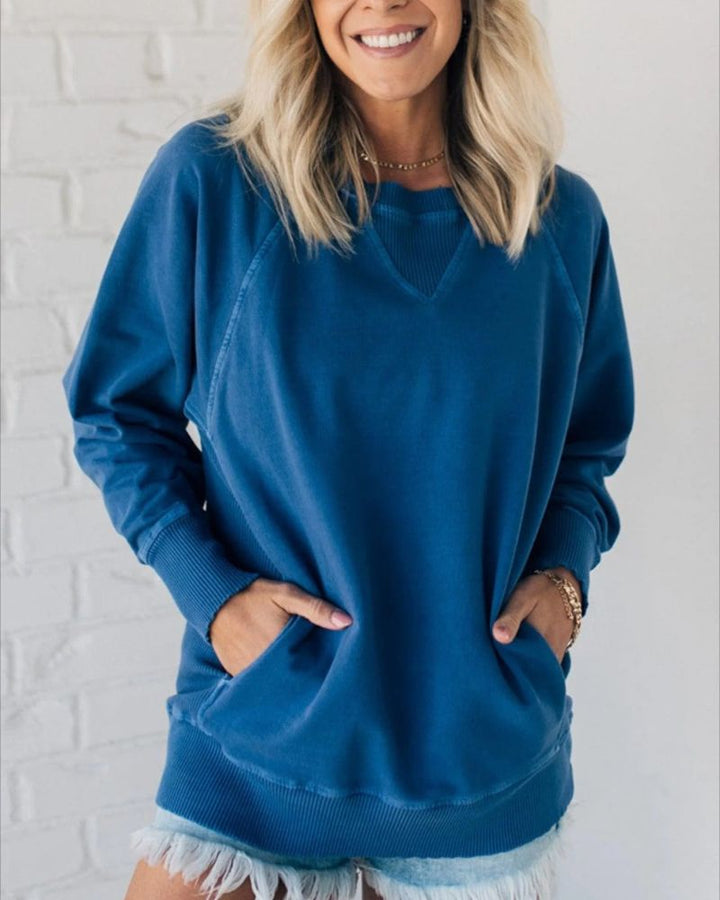 Hermia | Ribbed Accent Pocketed Pullover