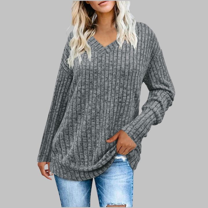 Maribel – Comfy V-Neck Long Sleeve Top