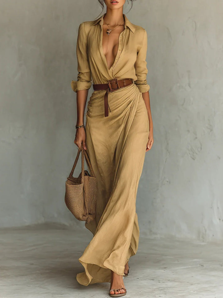 Jolina | Tailored Long Dress with Long Sleeves