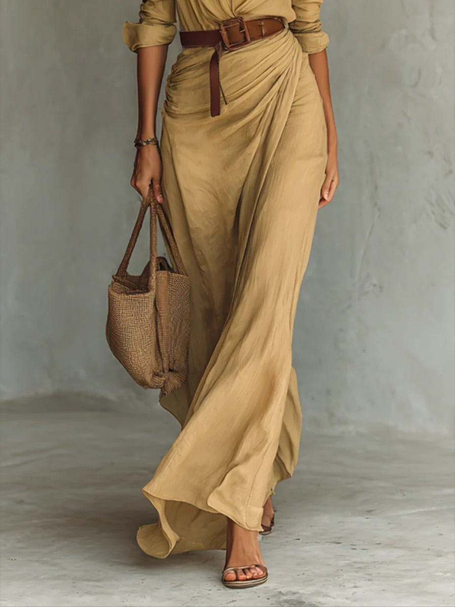 Jolina | Tailored Long Dress with Long Sleeves