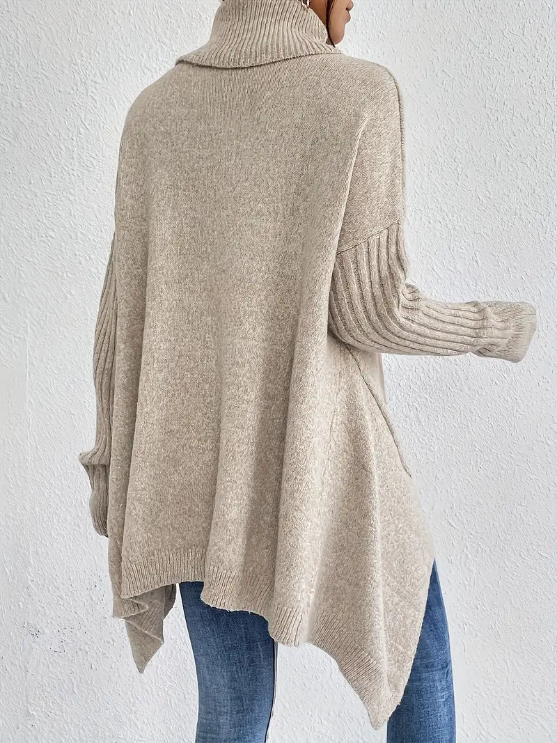 LAORA | Long Sleeve Sweater with High Collar