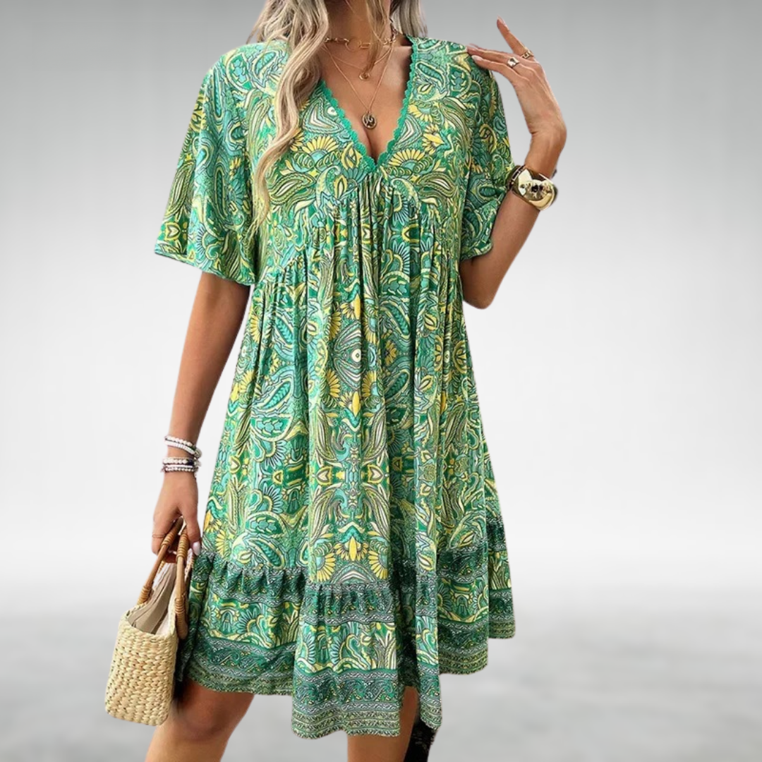 Dovie | Bohemian V-Neck Summer Dress