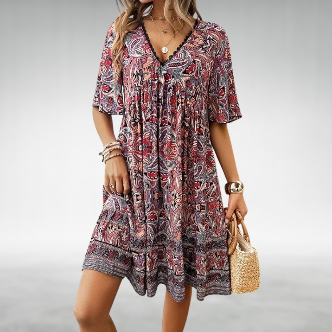 Dovie | Bohemian V-Neck Summer Dress
