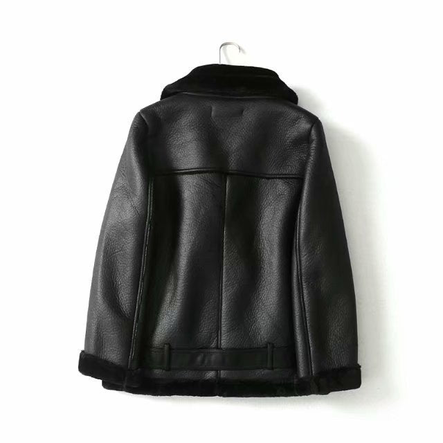 Daniela | Leather Jacket with Zipper Fur