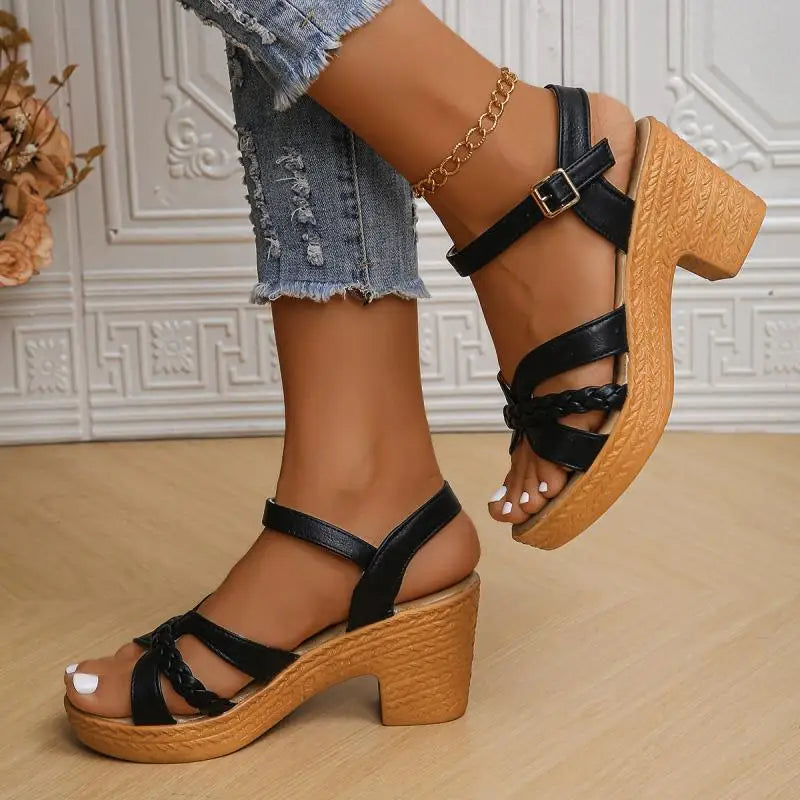 Osleen | Braided High Heels Sandals