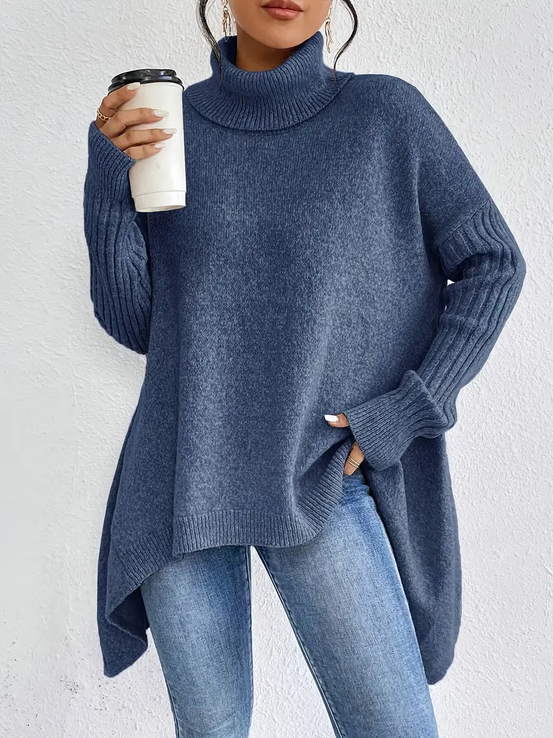 LAORA | Long Sleeve Sweater with High Collar