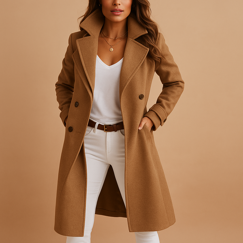 Lucie | Elegant Long Coat with Buttons