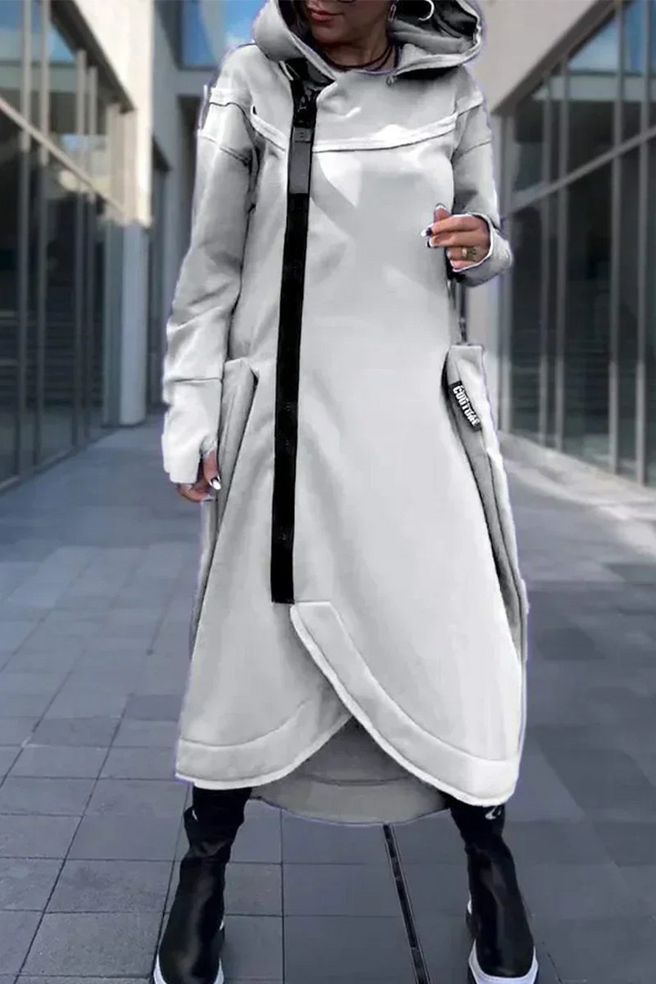Rachele | Lightweight Long Zip-up Hoodie Dress
