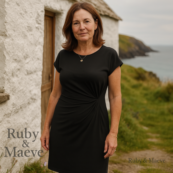 Alicah | Short Sleeve Formal Midi Dress