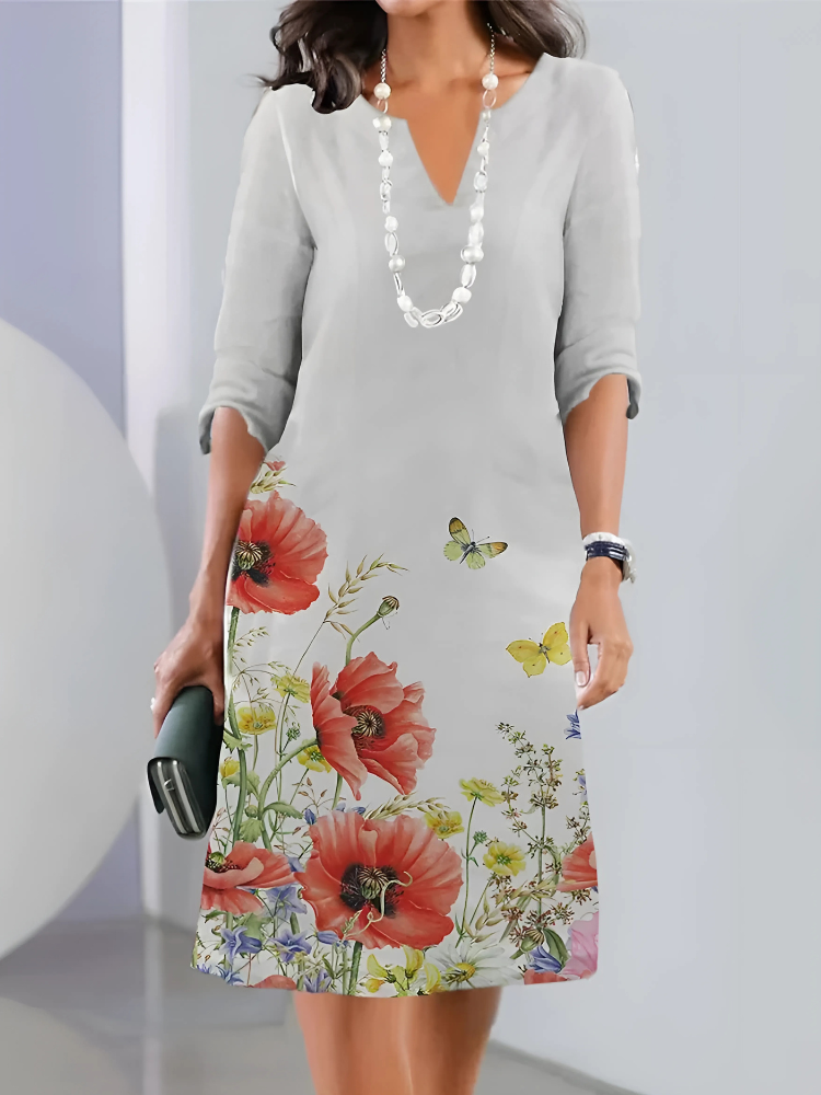 Gwynne | Floral Print Double Tunic Dress