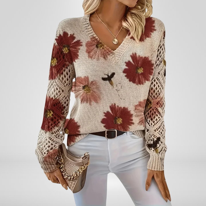 Luana | Floral Knit Sweater