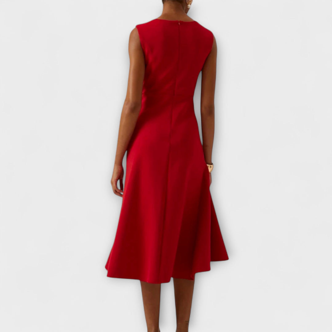 Cornelie | Draped Asymmetric Midi Dress