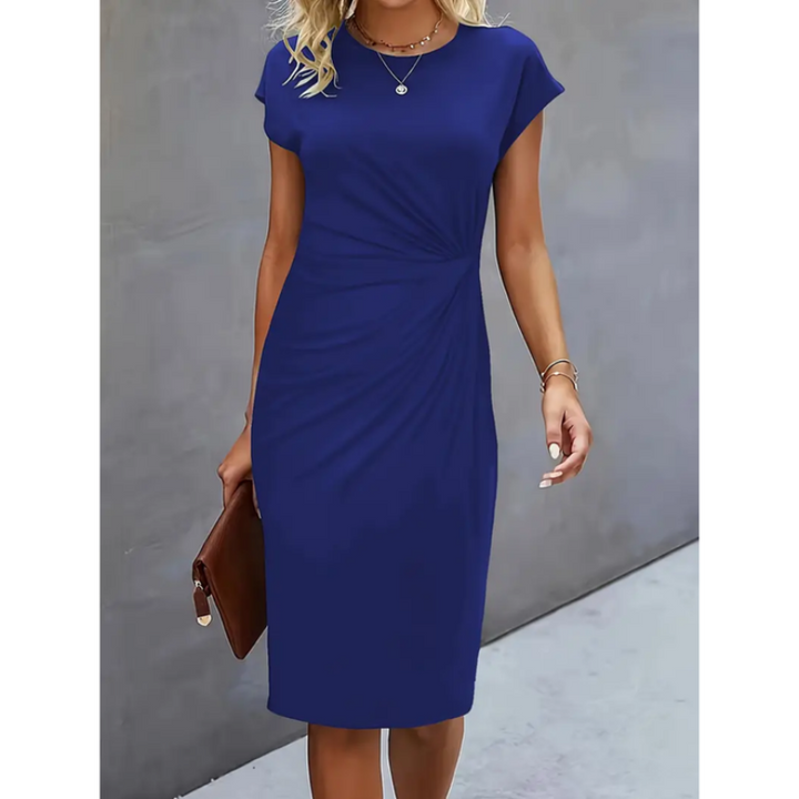 Alicah | Short Sleeve Formal Midi Dress