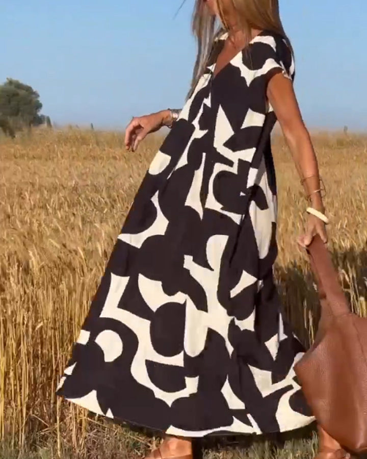 Carrie | Printed V-Neck Dress