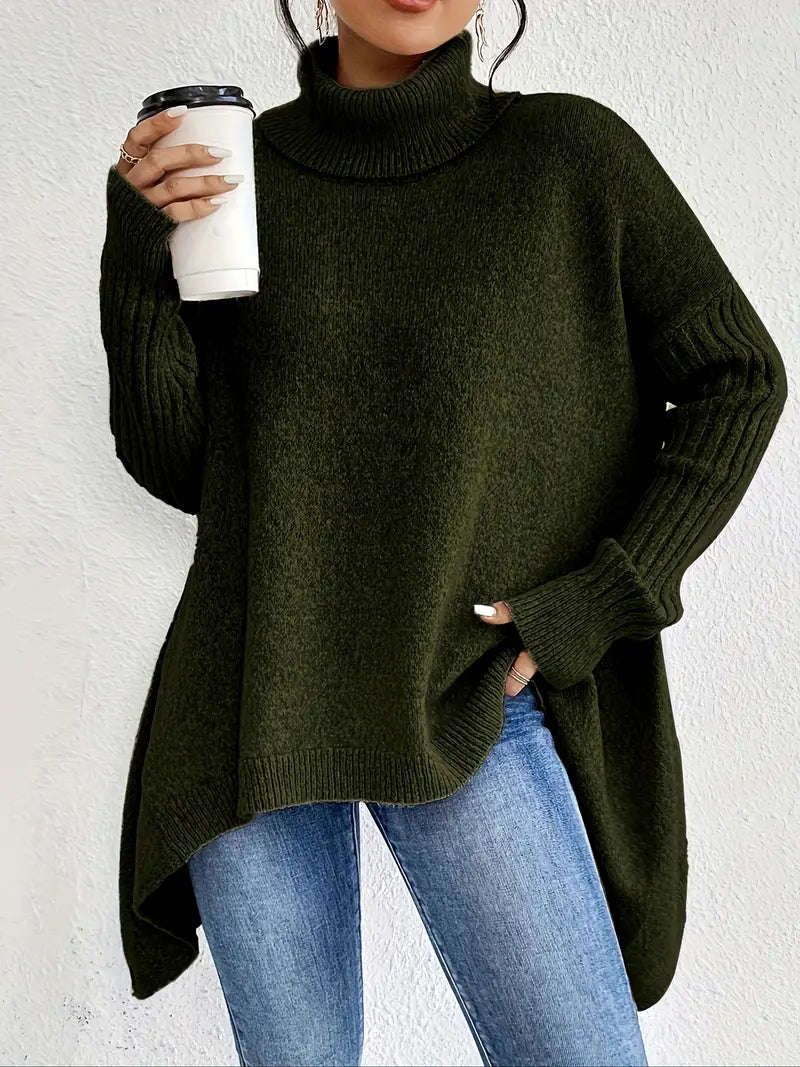 LAORA | Long Sleeve Sweater with High Collar
