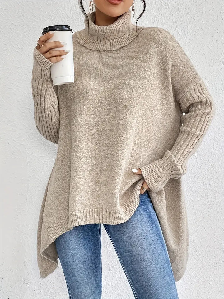 LAORA | Long Sleeve Sweater with High Collar
