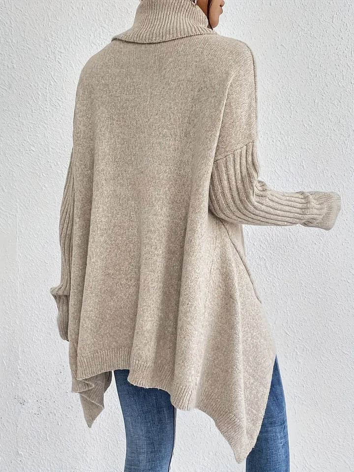 LAORA | Long Sleeve Sweater with High Collar