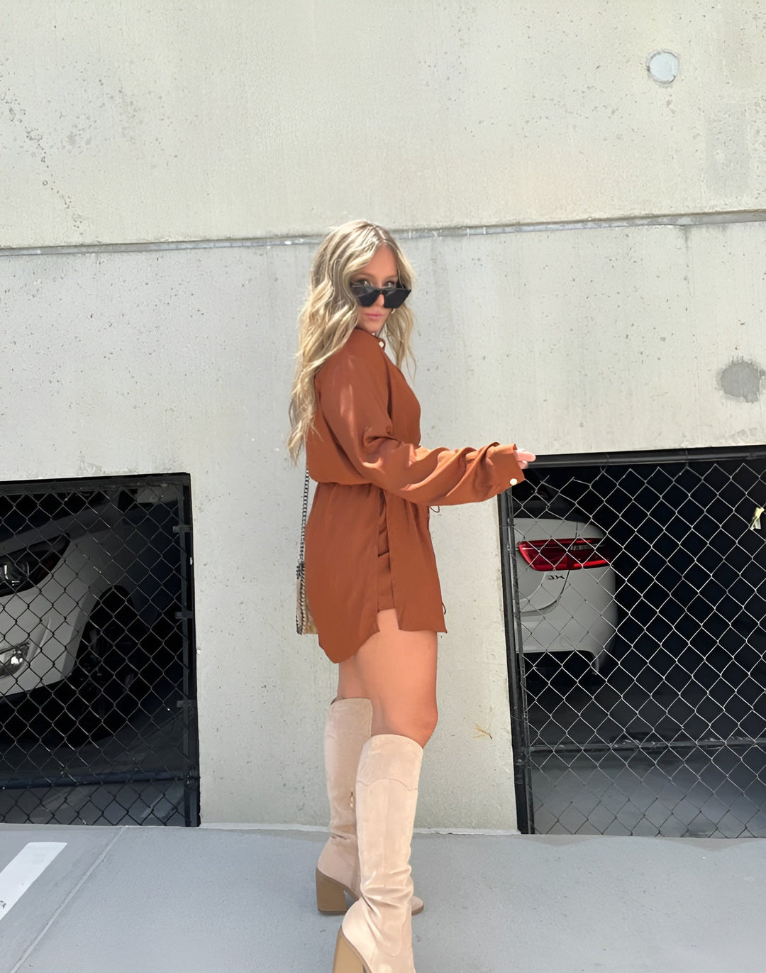 Chandria | Trendy Satin Romper Dress