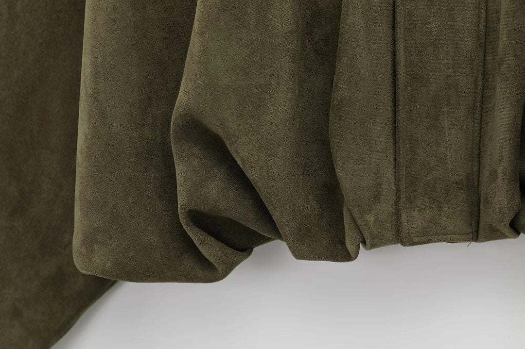 Alina™  Oversize’owy płaszcz zamszowy