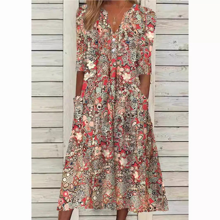 Eufemia | Floral Dress with Tummy Coverage