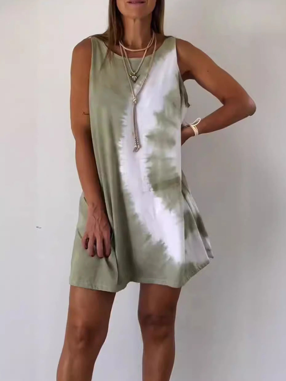 Calianna | Gradient Tie Dye Print Mini Dress