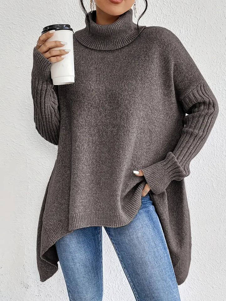 LAORA | Long Sleeve Sweater with High Collar