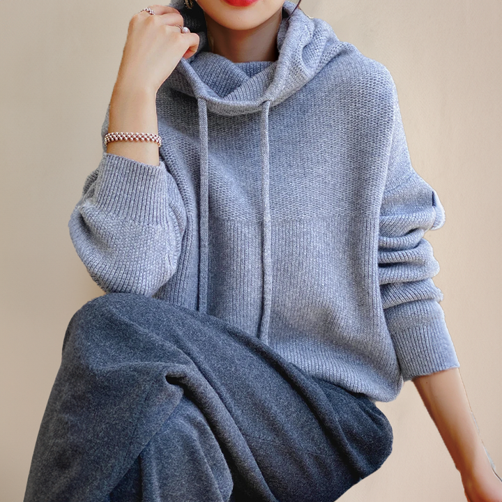 Amina | Luxe Merino Wool Hoodie Elegance