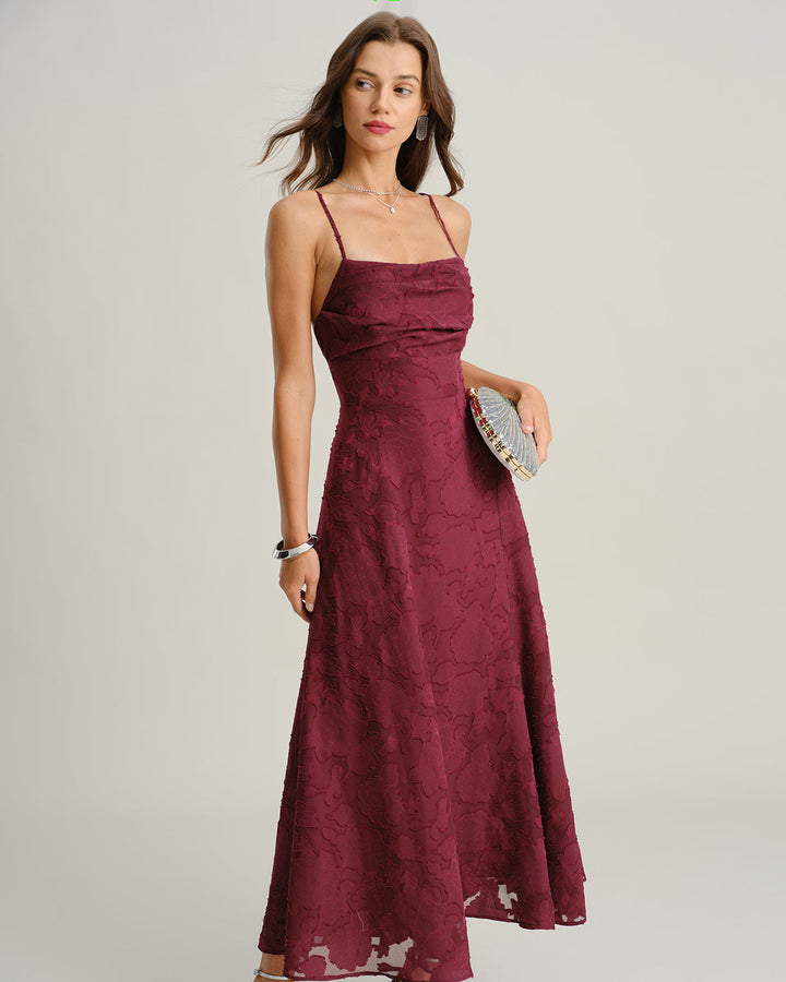 Vireya Dress | Scarlet elegance with every step