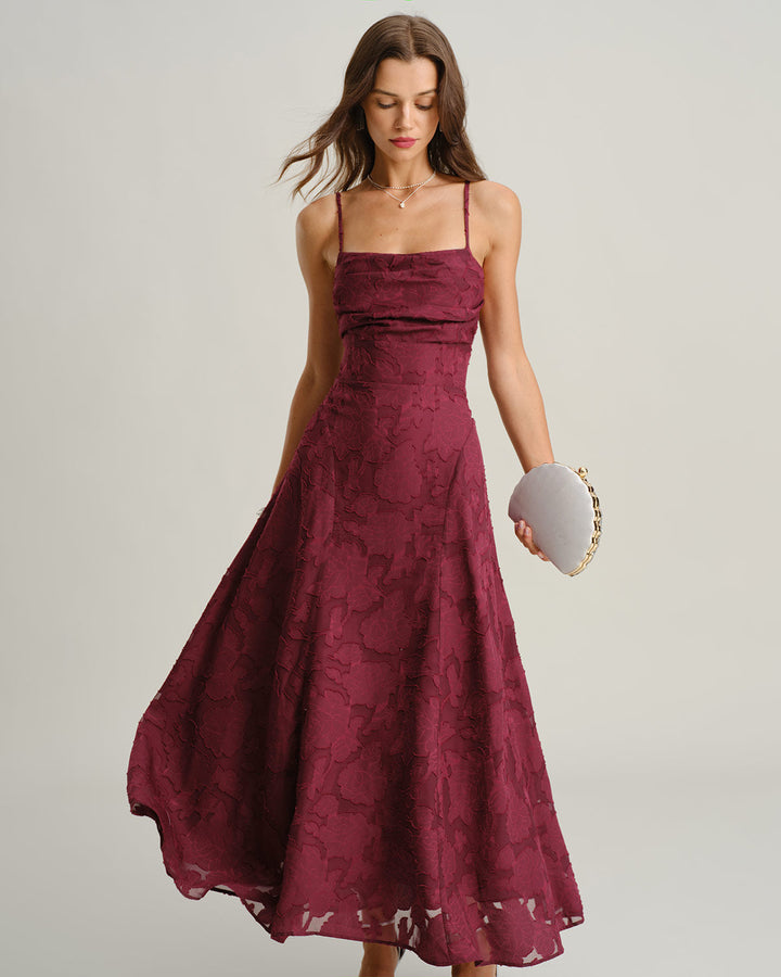 Vireya Dress | Scarlet elegance with every step